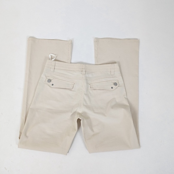 Mexx Beige Trousers Straight Leg Flare Cream Off-white Mid Low Rise - Picture 3 of 8